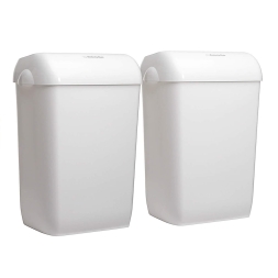6993 Мусорное ведро пластиковое Aquarius белое (2 ведра х 43 л)
